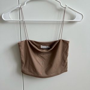 Meshiki YVONNE Cami Crop Top - Latte Size XS